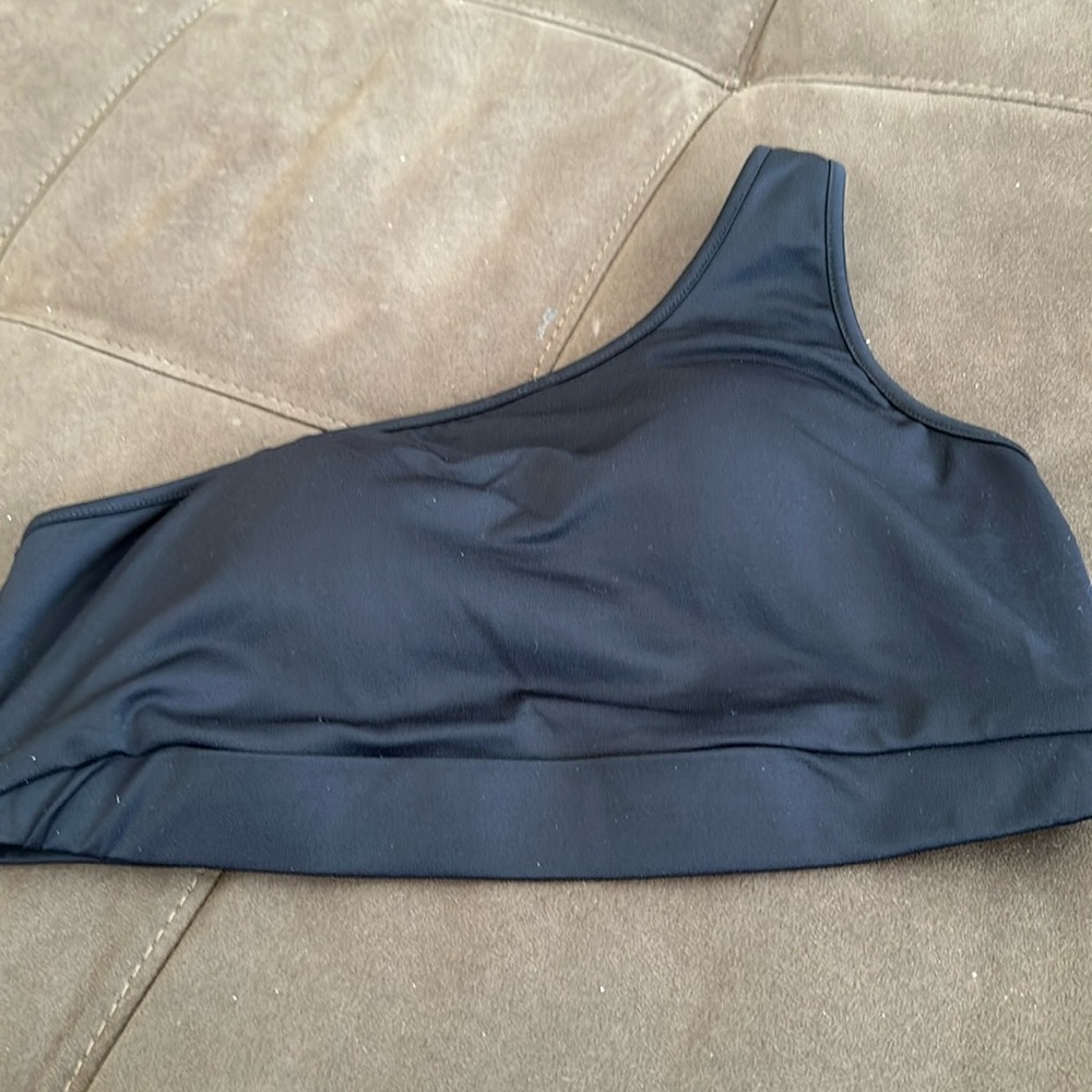 Black one shoulder sports bra top S